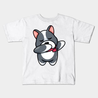 Cute baby dog dabbing cartoon Kids T-Shirt